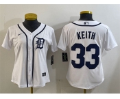 Women's Detroit Tigers #33 Colt Keith White Cool Base Stitched Baseball Jersey