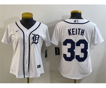 Women's Detroit Tigers #33 Colt Keith White Cool Base Stitched Baseball Jersey
