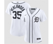 Women's Detroit Tigers #35 Justin Verlander White 2026 Cool Base Stitched Baseball Jersey Women's Detroit Tigers #35 Justin Verlander White 2026 Cool Base Stitched Baseball Jersey