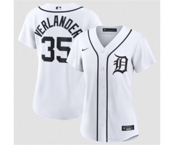 Women's Detroit Tigers #35 Justin Verlander White 2026 Cool Base Stitched Baseball Jersey