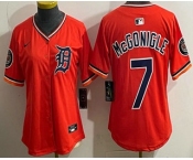 Women's Detroit Tigers #7 Kevin McGonigle Orange Limited Jersey Women's Detroit Tigers #7 Kevin McGonigle Orange Limited Jersey