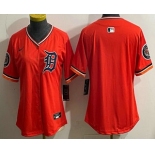 Women's Detroit Tigers Blank Orange Limited Jersey Women's Detroit Tigers Blank Orange Limited Jersey