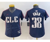 Youth Cleveland Guardians #38 Steven Kwan Navy 2024 City Connect Limited Stitched Baseball Jersey