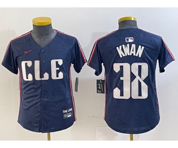 Youth Cleveland Guardians #38 Steven Kwan Navy 2024 City Connect Limited Stitched Baseball Jersey