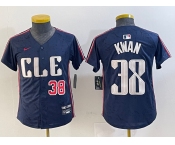 Youth Cleveland Guardians #38 Steven Kwan Navy 2024 City Connect Limited Stitched Baseball Jerseys
