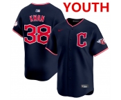 Youth Cleveland Guardians #38 Steven Kwan Navy 2025 Alternate Limited Stitched Baseball Jersey