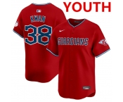 Youth Cleveland Guardians #38 Steven Kwan Red Alternate Limited Stitched Baseball Jersey