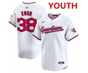 Youth Cleveland Guardians #38 Steven Kwan White Home Limited Stitched Baseball Jersey