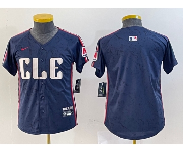 Youth Cleveland Guardians Blank Navy 2024 City Connect Limited Stitched Jersey