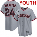 Youth cleveland guardians #24 chase delauter gray cool base limited stitched baseball jersey Youth cleveland guardians #24 chase delauter gray cool base limited stitched baseball jersey
