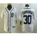 Youth Detroit Tigers #30 Kerry Carpenter White Cool Base Stitched Jersey