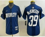 Youth Detroit Tigers #39 Zach McKinstry 2024 Navy City Connect Cool Base Limited Stitched Jersey