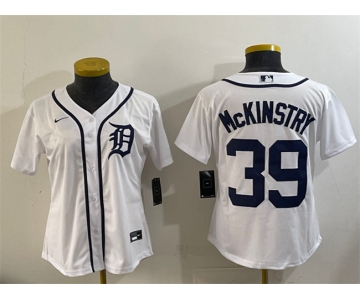 Youth Detroit Tigers #39 Zach McKinstry White Cool Base Stitched Baseball Jersey