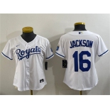 Women's Kansas City Royals #16 Bo Jackson White Cool Base Stitched Jersey Women's Kansas City Royals #16 Bo Jackson White Cool Base Stitched Jersey