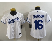 Women's Kansas City Royals #16 Bo Jackson White Cool Base Stitched Jersey Women's Kansas City Royals #16 Bo Jackson White Cool Base Stitched Jersey