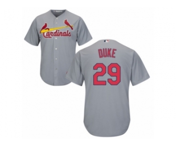 Youth Majestic St. Louis Cardinals #29 Zach Duke Replica Grey Road Cool Base MLB Jersey