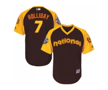 Youth Majestic St. Louis Cardinals #7 Matt Holliday Authentic Brown 2016 All-Star National League BP Cool Base MLB Jersey