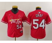 Youth St Louis Cardinals #54 Sonny Gray Red 2024 City Connect Limited Stitched Baseball Jersey