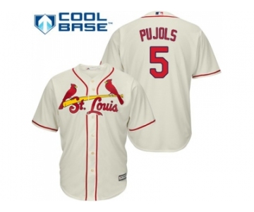 Youth St.Louis Cardinals #5 Albert Pujols Cream Cool Base Stitched MLB Jersey