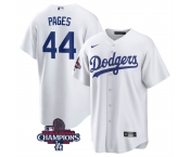 Men's Los Angeles Dodgers #44 Andy Pages White 2024 World Series Cool Base Stitched Baseball Jersey