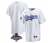 Men's Los Angeles Dodgers Blank White 2024 World Series Champions Cool Base Stitched Baseball Jersey