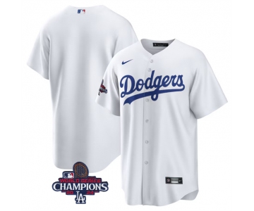 Men's Los Angeles Dodgers Blank White 2024 World Series Champions Cool Base Stitched Baseball Jersey