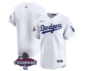 Men's Los Angeles Dodgers Blank White 2024 World Series Home Limited Stitched Baseball Jersey
