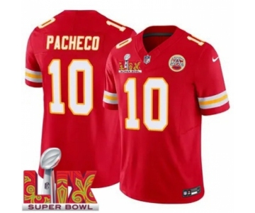 Men Kansas City Chiefs Isiah Pacheco #10 Red 2024-2025 Super Bowl LIX F U S E Stitched Jersey
