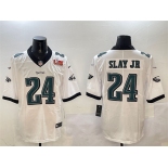 Men's Philadelphia Eagles #24 Darius Slay Jr. White 2025 Super Bowl LIX Patch Vapor Untouchable Limited Stitched Football Jersey