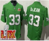 Men's Philadelphia Eagles #33 Cooper DeJean Limited Kelly Green Super Bowl LIX FUSE Vapor Jersey