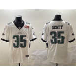 Men's Philadelphia Eagles #35 Boston Scott White 2025 Super Bowl LIX Patch Vapor Untouchable Limited Stitched Football Jersey