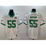 Men's Philadelphia Eagles #55 Brandon Graham White 2025 Super Bowl LIX Patch F.U.S.E. Vapor Untouchable Limited Stitched Football Jersey