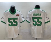 Men's Philadelphia Eagles #55 Brandon Graham White 2025 Super Bowl LIX Patch F.U.S.E. Vapor Untouchable Limited Stitched Football Jersey
