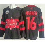Men's Canada #16 Mitchell Marner Black 2025 4 Nations Face Off Authentic Jersey