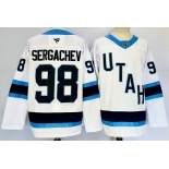 Men's Utah Hockey Club #98 Mikhail Sergachev White 2024-25 Stitched Jersey