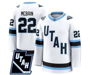 Men's Utah Hockey Mammoth #22 Jack McBain 2025 Limited All Stitched White Jersey