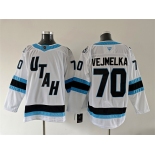 Men's Utah Mammoth #70 Karel Vejmelka White 2025 Stitched Jersey Men's Utah Mammoth #70 Karel Vejmelka White 2025 Stitched Jersey