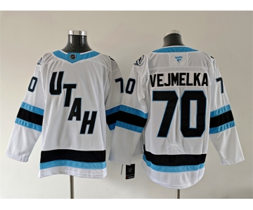 Men's Utah Mammoth #70 Karel Vejmelka White 2025 Stitched Jersey