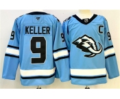 Men's Utah Mammoth #9 Clayton Keller Blue 2025 With C Patch Stitched Jersey