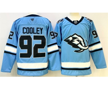 Men's Utah Mammoth #92 Logan Cooley Blue Stitched Jersey