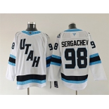 Men's Utah Mammoth #98 Mikhail Sergachev White 2025 Stitched Jersey Men's Utah Mammoth #98 Mikhail Sergachev White 2025 Stitched Jersey