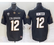 Men's Colorado Buffaloes #12 Travis Hunter Black 2023 F.U.S.E. Stitched Football Jersey