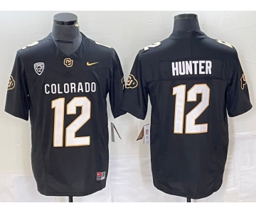 Men's Colorado Buffaloes #12 Travis Hunter Black 2023 F.U.S.E. Stitched Football Jersey