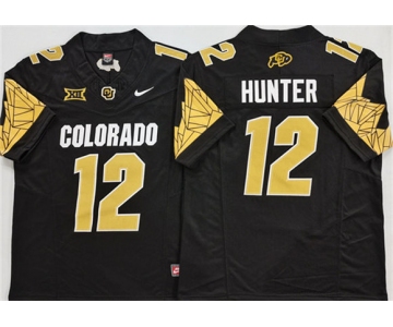 Men's Colorado Buffaloes #12 Travis Hunter Black With XII Patch 2025 F.U.S.E. Stitched Football Jersey