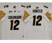 Men's Colorado Buffaloes #12 Travis Hunter White With XII Patch 2025 F.U.S.E. Stitched Football Jersey