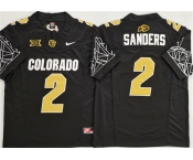 Men's Colorado Buffaloes #2 Shadeur Sanders Black With XII Patch 2025 F.U.S.E. Stitched Football Jersey