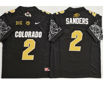Men's Colorado Buffaloes #2 Shadeur Sanders Black With XII Patch 2025 F.U.S.E. Stitched Football Jersey