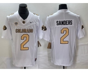 Men's Colorado Buffaloes #2 Shedeur Sanders White 2023 F.U.S.E. Stitched Football Jersey