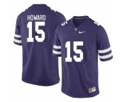 Men's Kansas State Wildcats #15 Will Howard Purple Limited Stitched Jersey
