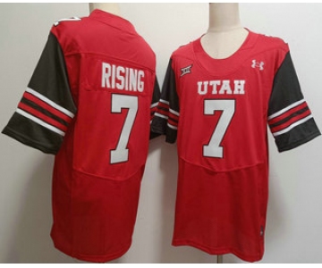 Men's Utah Utes #7 Cameron Rising Red 2024 College Football Jersey